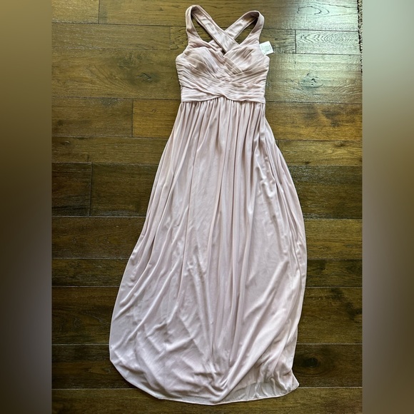 David's Bridal Dresses & Skirts - David's Bridal Mauve Ruched Halter Dress- size 6